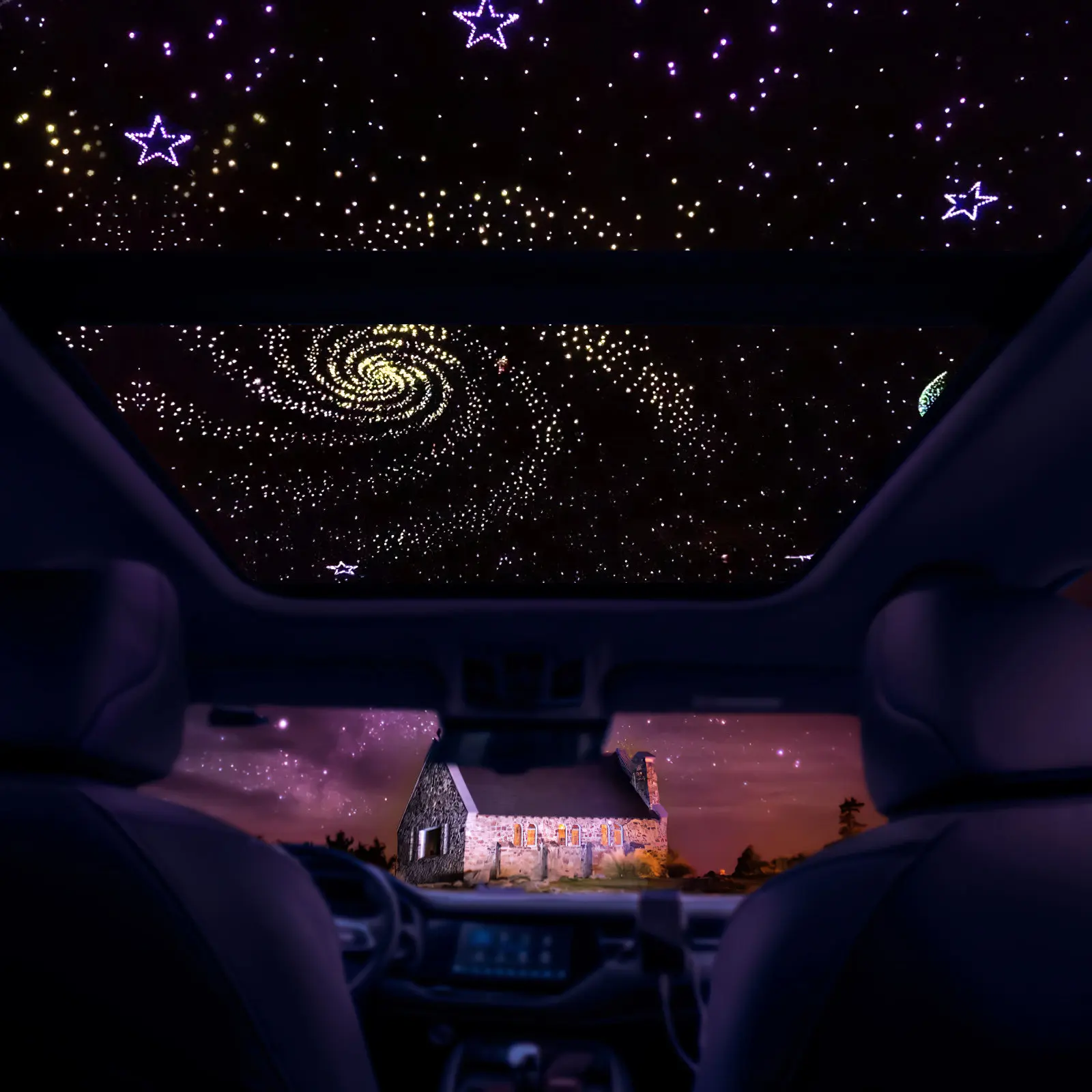 

1Set Headliner Kit for Car Interior Ambient Lighting Rgb Color Changing Roof Dome Lights Easy Install Space Saving