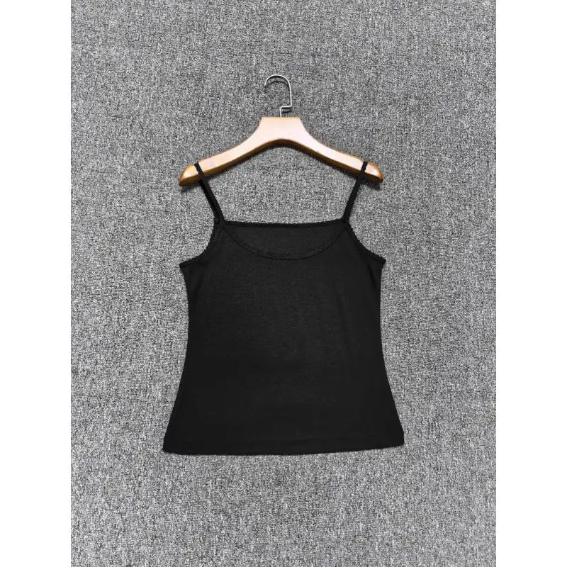 Maxdutti Southern France Elegant Minimalist Women's Clothing T-shirt Woman Clothes Cotton Lace U Neck Strap Tank Top For Women