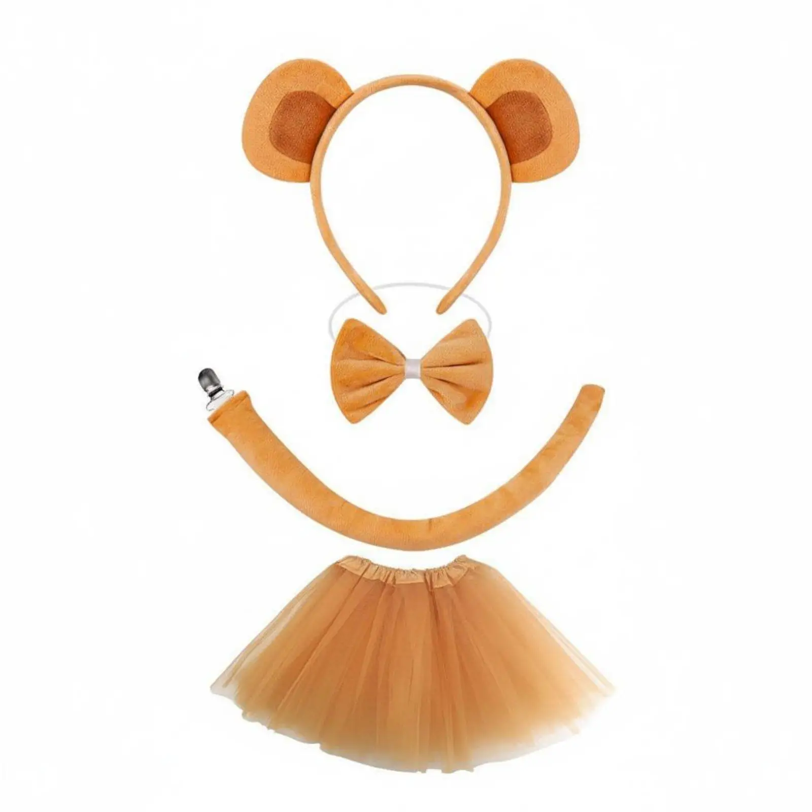 Soft Animal Ear Headband Monkey Plush for Halloween Cosplay Party Cute Primate Hair Accessory Child