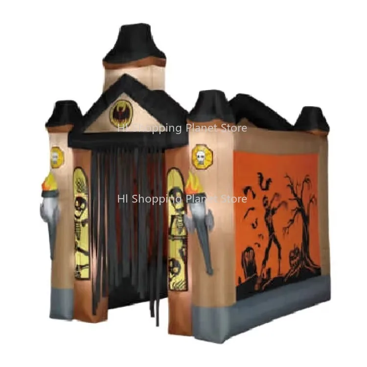 

Ghost Skull Patterned Spooky Blow up Castle Outdoor Party Halloween Inflat le Haunted House