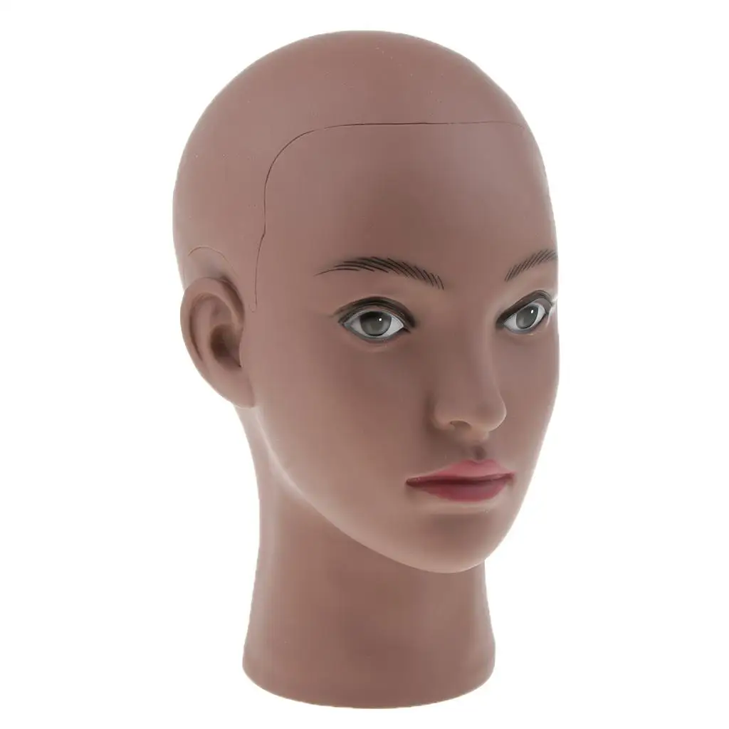 

Professional Mannequin Head Stand PVC Brown Wig Display Head Model Holder for Hairdresser Salon Practice