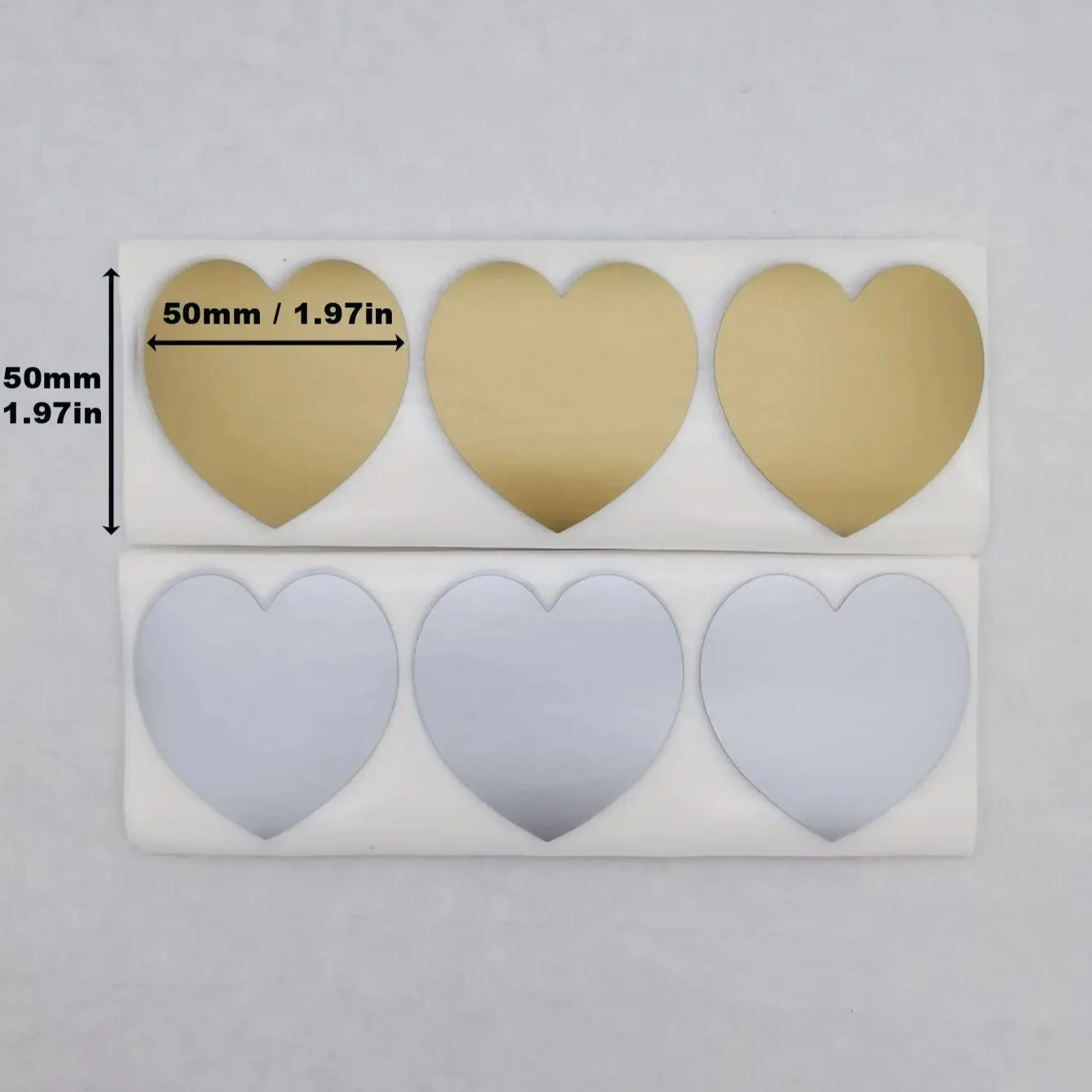 

500pcs 5x5cm Gold/Grey/Silver Heart Shape Adhesive SCRATCH OFF Sticker DIY Scratched Film For Thank you card Or Wedding Game