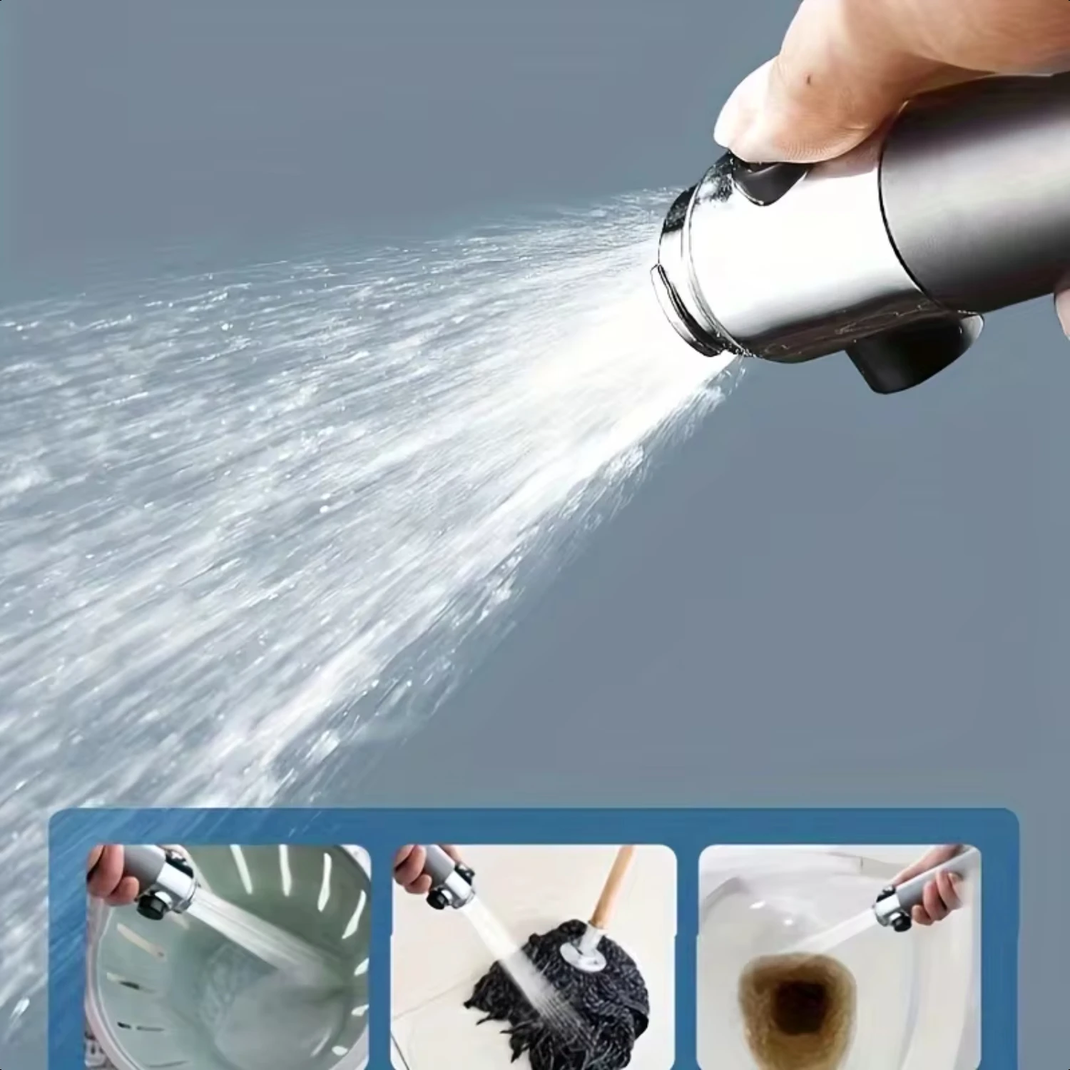 self-contained silicone soft particle massage showerhead, three-position  adjustable pressurized showerhead.