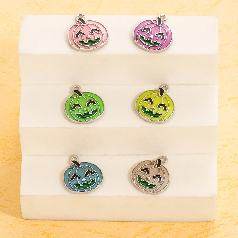 Accessori per gioielli in lega con ciondolo luminoso di Halloween, collana braccialetto fai da te creativa artigianale, zucca