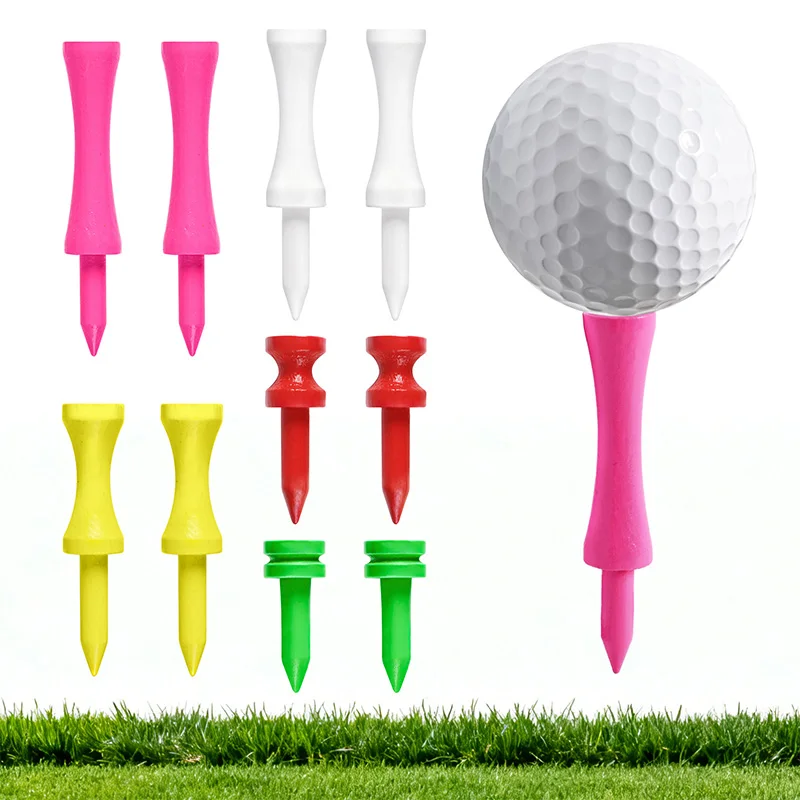 Castle Golf Tees Wood Value 50-pack, Step Down Tees met 5 verschillende maten voor consistente hoogte en hoge zichtbaarheid