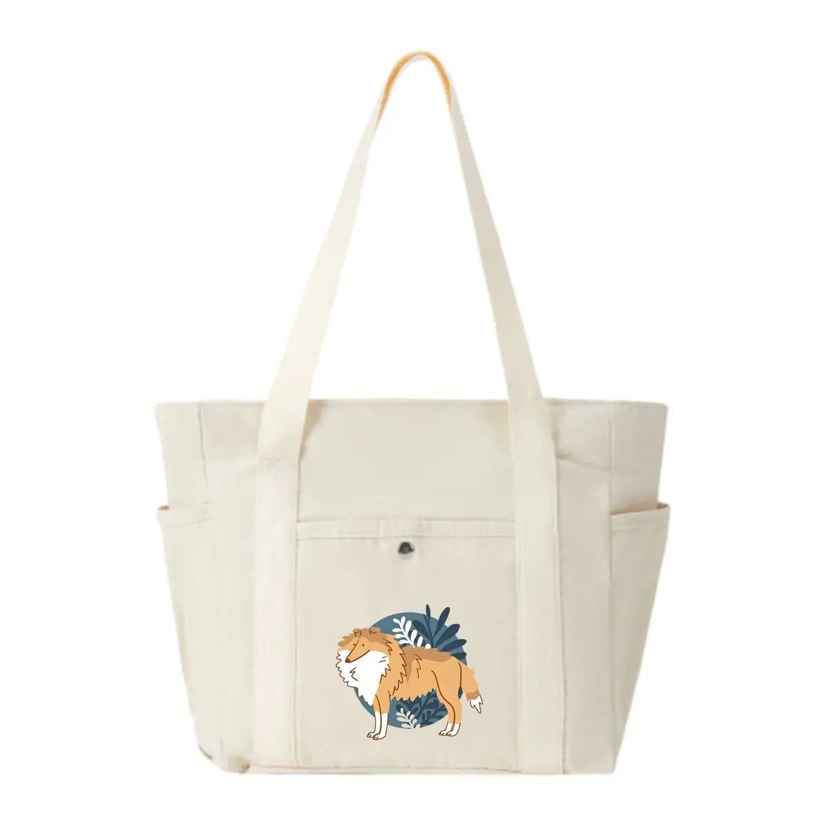 

Collie Dog Multicolor Practical Canvas Bag Student Shopping Tote