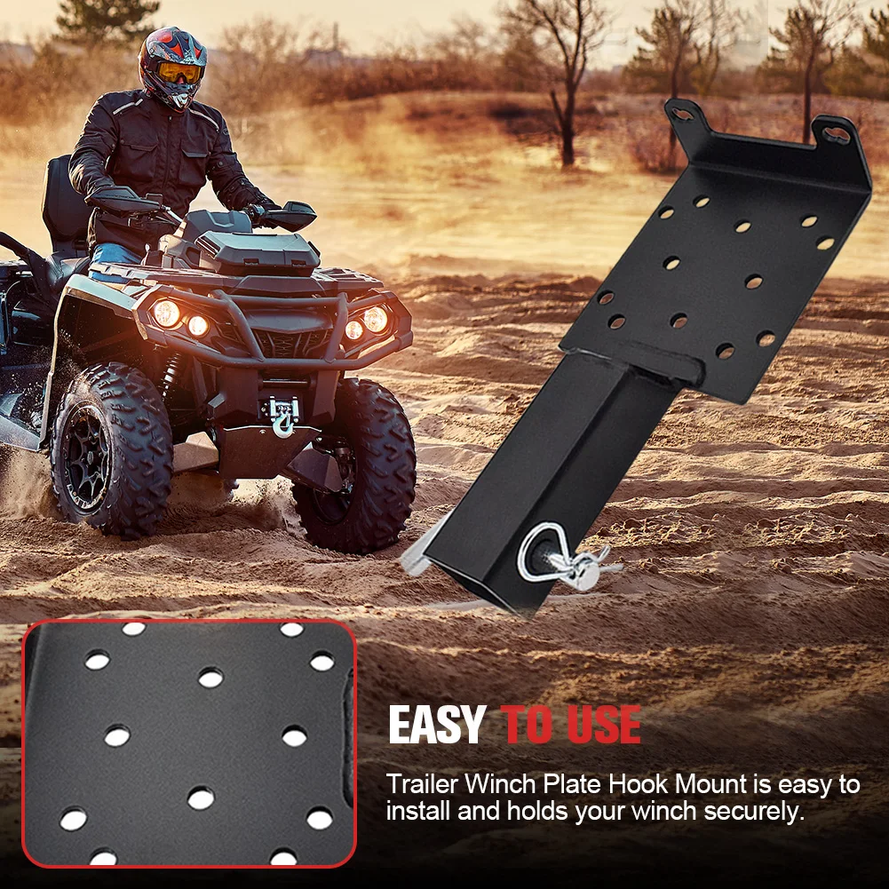 

Winch Mounting Bracket Carbon Steel Trailer Hitch Mounting Plate Wear Resist Truck Pickup Winch Stand for Car Accessories