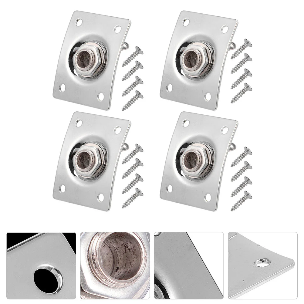 

4 Pcs Electric Guitar Jack Supply Socket Plate for Pickup Electronic Outlet Bass Guitars