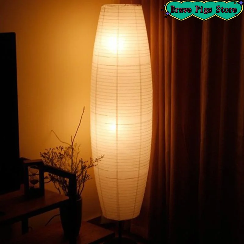 [HM]Modern Tall Rice Paper Floor Lamp Soft Warm Glow Minimalist Slim Design For Living Room Bedroom Home Decor[HM]