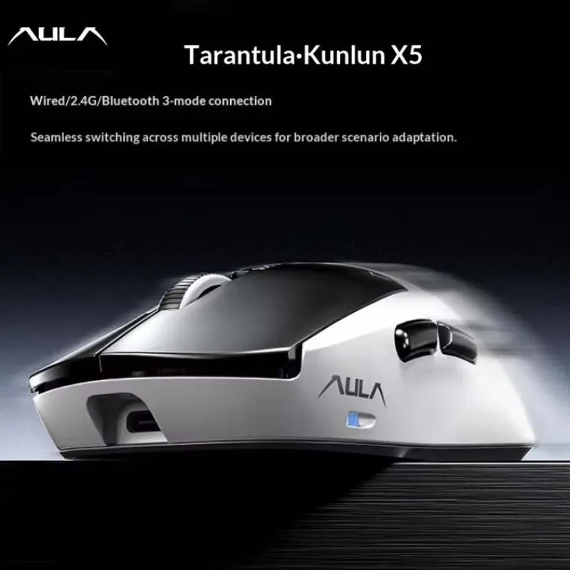 AULA kunlun x5 Wireless Gaming Mouse Dual 8K PAW3955 EVO Mice SSHS Electromagnetic Micro-switch 3-Mode Esports Gaming Mouse