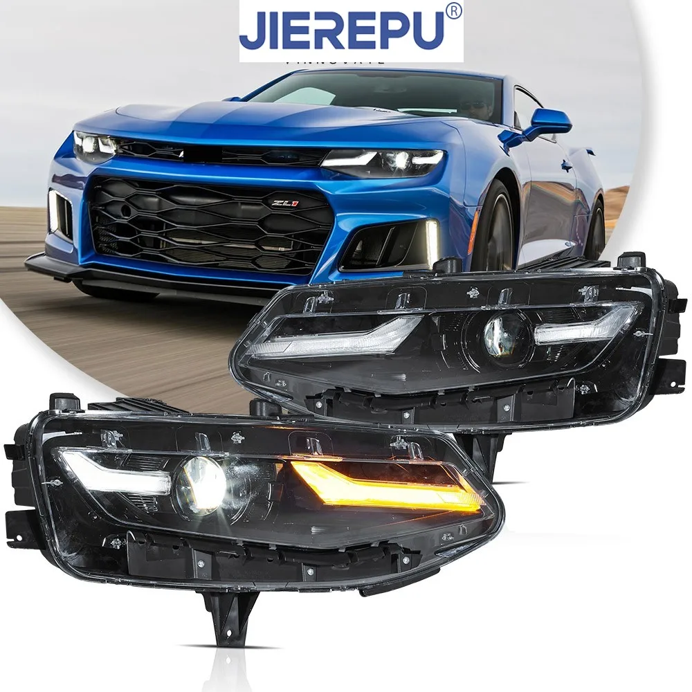 

1Pair Turn Signal Dual Beam LED Projector Headlights For 2019-2024 Chevrolet Camaro Coupe