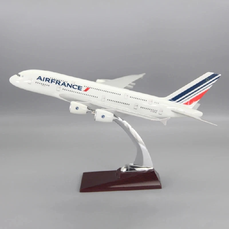 36CM 1：200 Scale Airplane Airbus A380 Air France Airline Model With Wheel Diecast Plastic Resin Plane F Collection Artworks