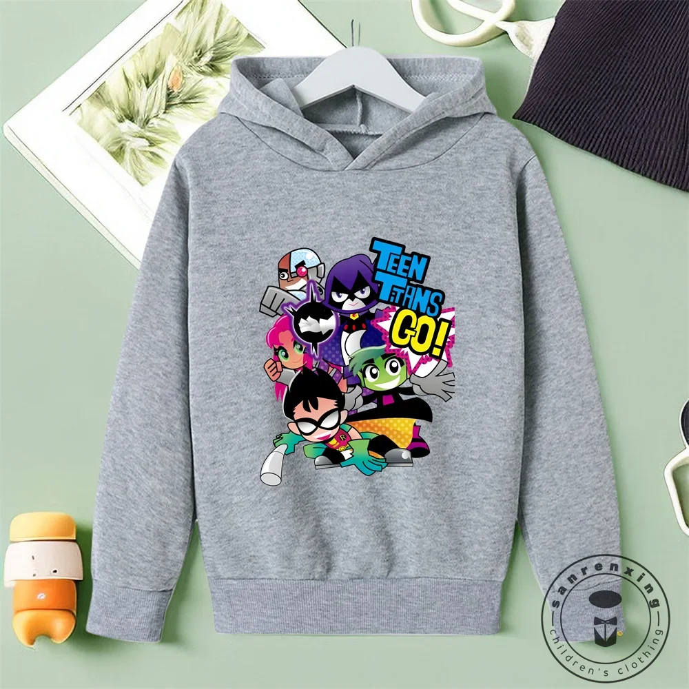 Marvel Teen Titans Go Kids Hoodie Kids Girls Clothing Fashionable Baby Boy Clothes Autumn Warm Sports Tops Back to School Gift