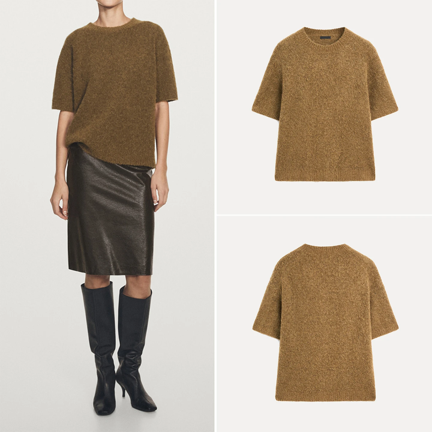 

Loose Fit round Ne ort Sve Women's T-irt European Sle Personali Faion Autumn New Arrival Z Ladies Knitted...