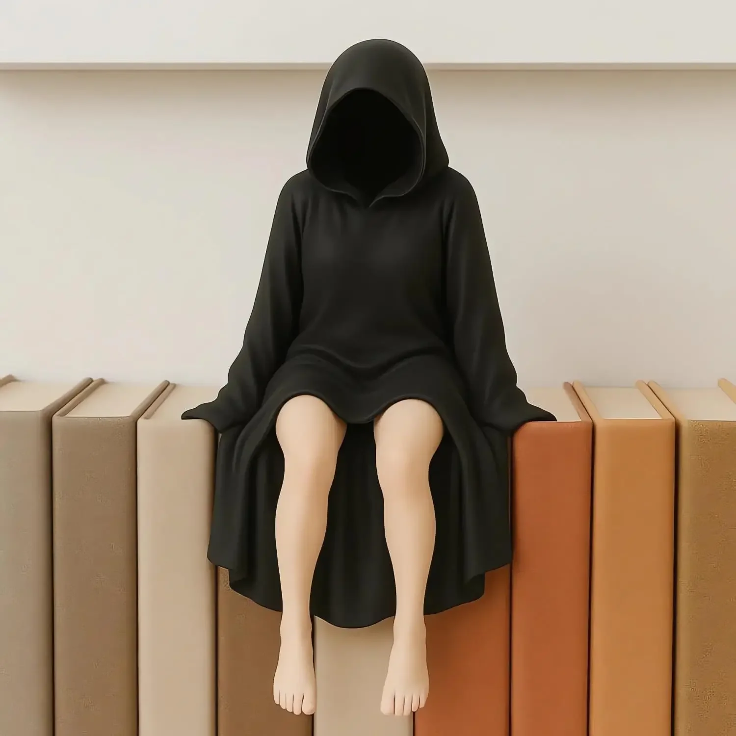 hot3D Mysterious Halloween Statue Gothic Black-roben Königin Figur Bücherregal Skulptur Geist Sitzende Statue Tischdekoration Geschenk