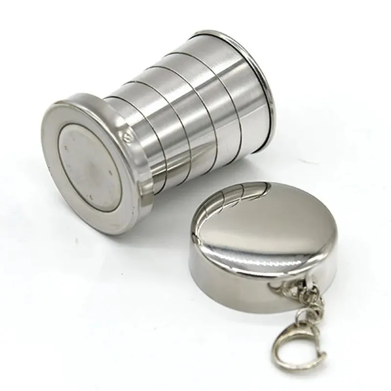 Outdoor Portable Outdoor Camping Portable Metal Stainless Steel Telescopic Cups Folding Cups Drinks Cups.