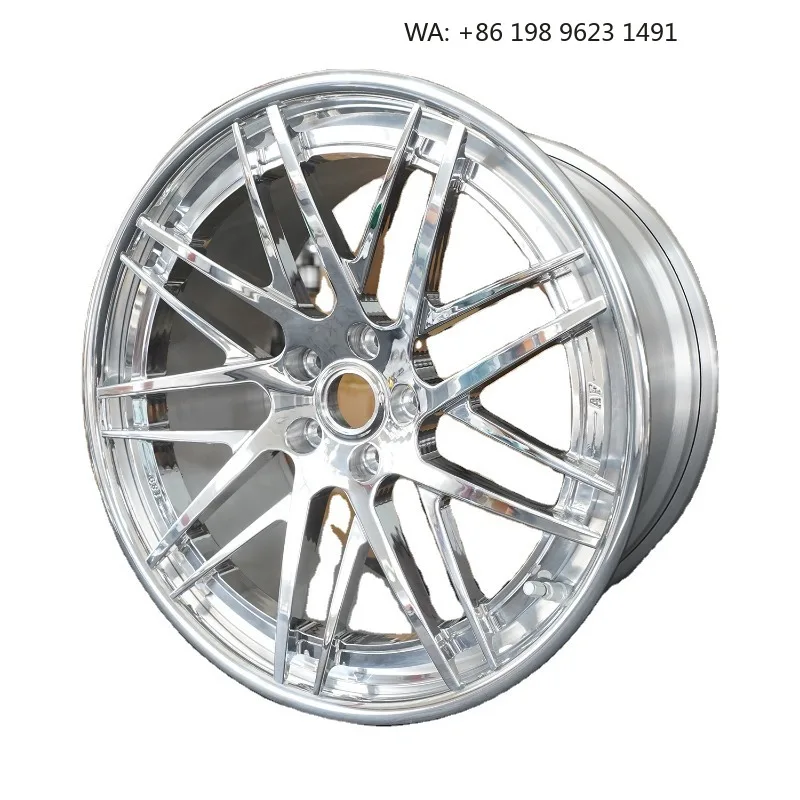 High-end customized deep concave forged alloy wheel hub, multi-inch single-piece sport rims, 5×3 PCD, gold polished finish