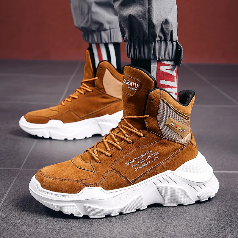 Hiking Shoes Men High-top Shoes Anti-slip Outdoor Sports Shoes Men Mountain Climbing Soft Breathable Casual Sneakers Men Shoes