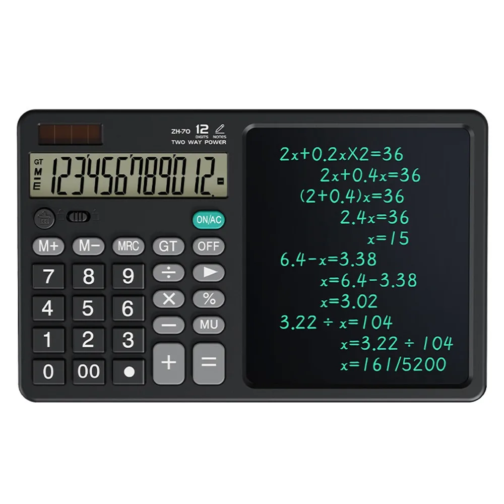 2in1 Scientific Calculator Portable Erasable Office LCD Drawing Pad Multifunctional Large Screen Display