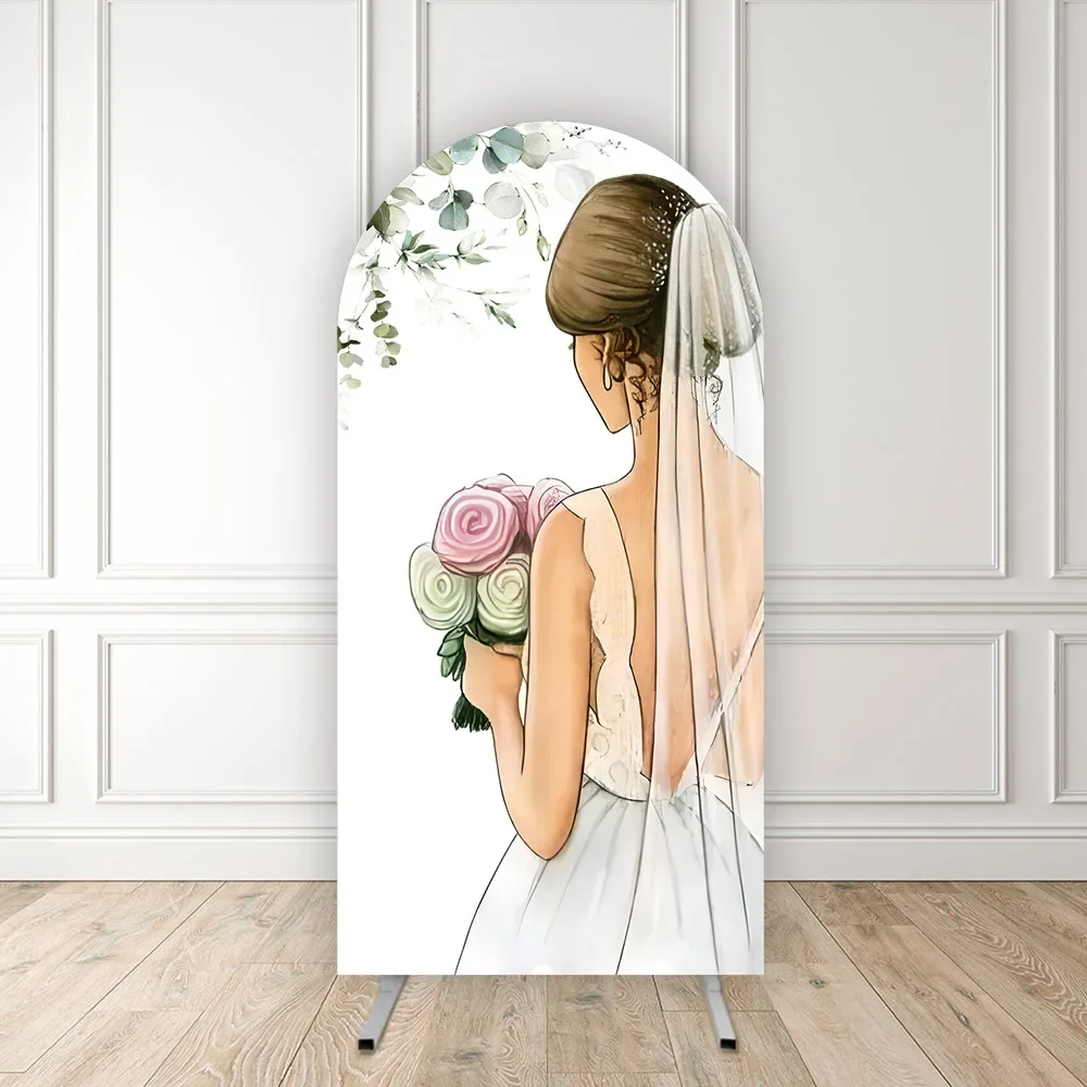 Mehofond Custom 2-Sided Bride To Be Girl Birthday Wedding Bridal Shower Covers Chiara Wall Arch Background Decor Backdrop Photo