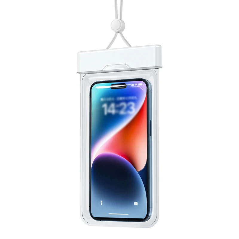 حقيبة هاتف مقاومة للماء ذات نافذة شفافة - حافظة تعمل باللمس للصور تحت الماء والسباحة والتجديف (iPhone وHuawei وXiaomi وAndroid
