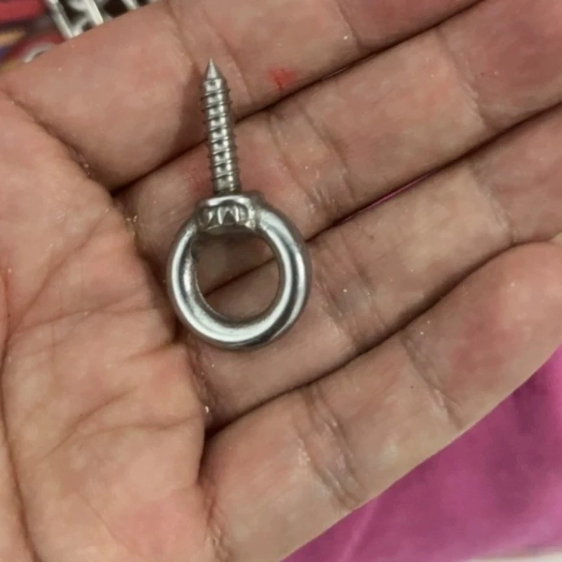 10pcs Stainless steel lifting ring screws Self tapping hook with circular ring Sheep eye socket self tapping screw