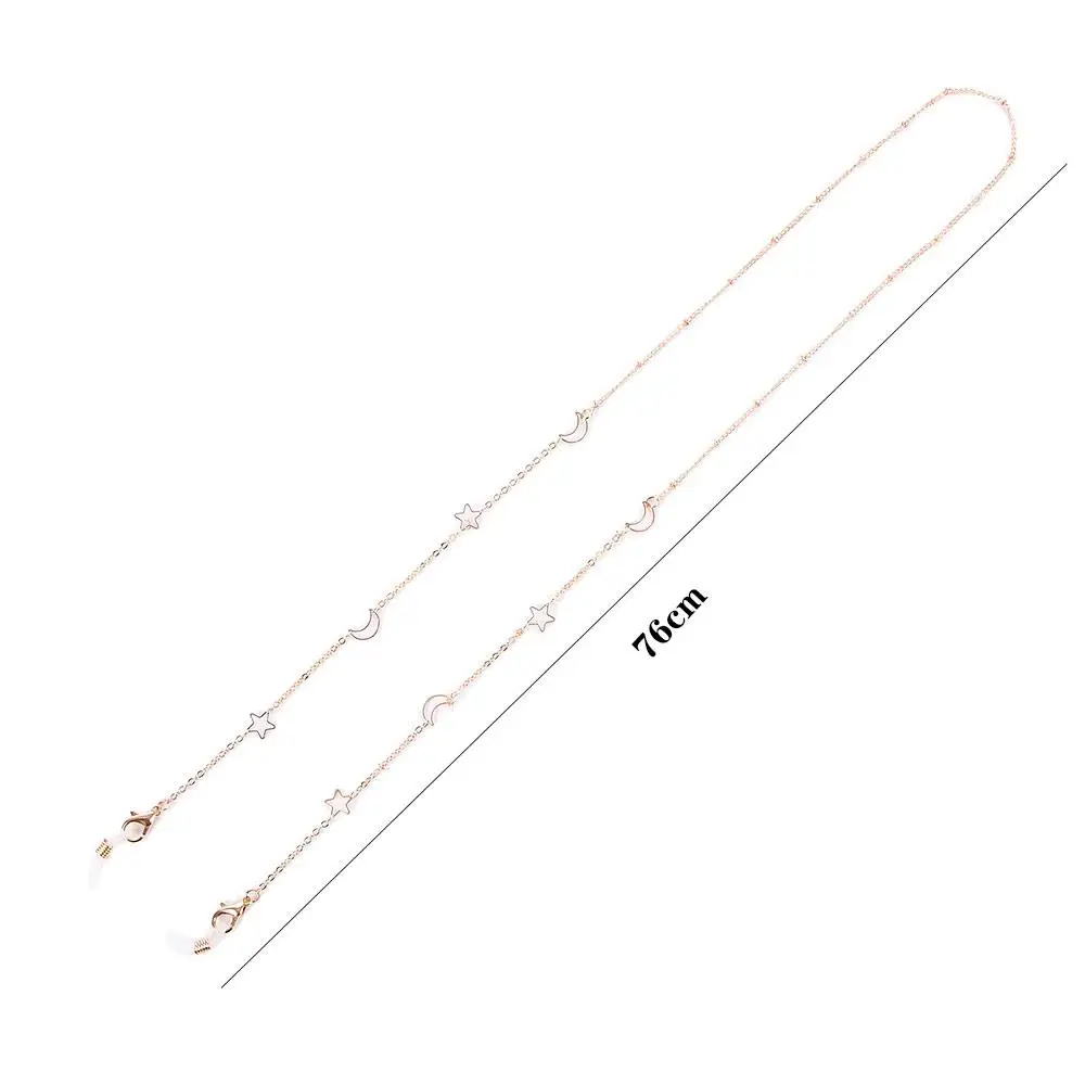 Trend Simple Non-slip Alloy Flower Eyewear Metal Glasses Chains Pearl Neck Strap Bead Mask Hanging Rope