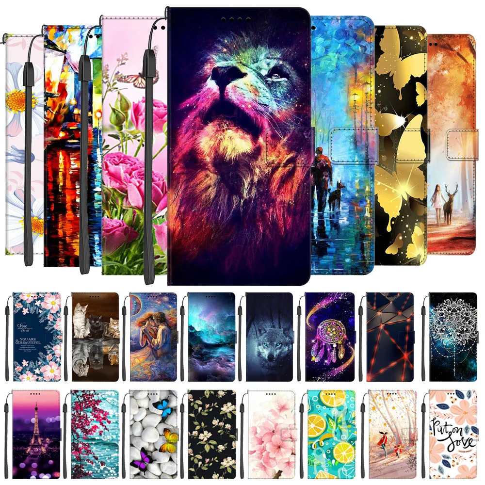 Leather Book Cover For alcatel 1SE 2020 Fashion Wallet Phone Lion Bags For Alcatel 1 SE 5030D Flip Cute Cases 5030E Funda Stand