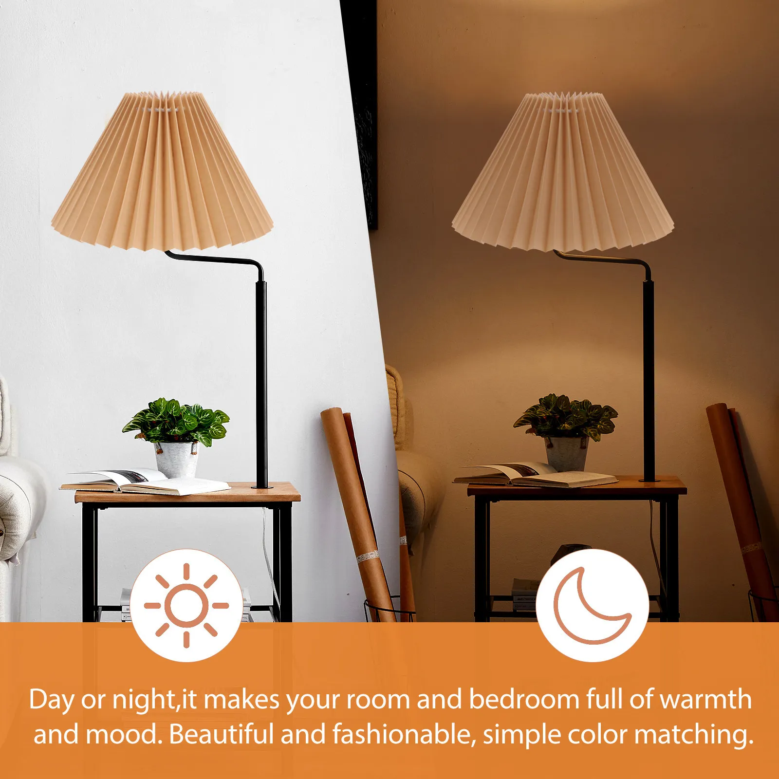 Small Pleated Cloth Lamp Shade Vintage Design Dustproof Table Lamp Cover for Home Hotel Bedroom Study Indoor Light