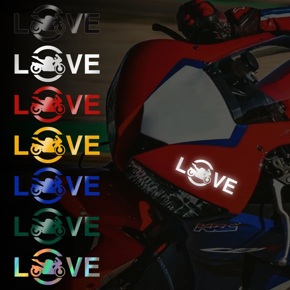 LOVE Motorcycle Car Stickers Creative Reflective Graphics Stickers Personalized Motorcycle Helmet Body Vinyl Decals Decoration