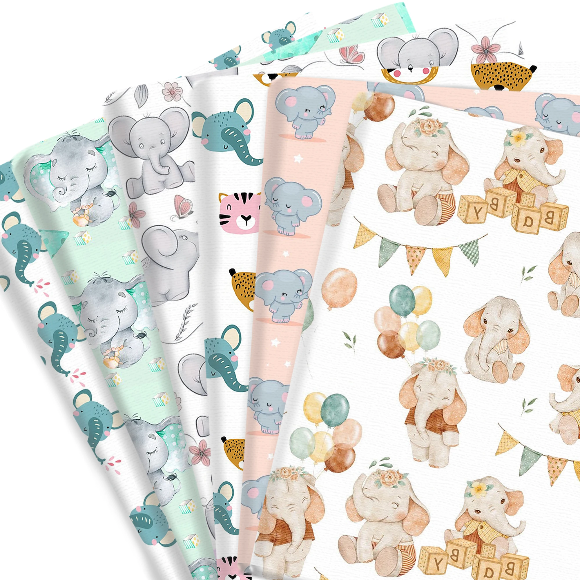 50*45 cm/50*145 cm animales elefante zoológico 100% Material de algodón puro/Polyester telas de costura de retales colcha costura tela DIY