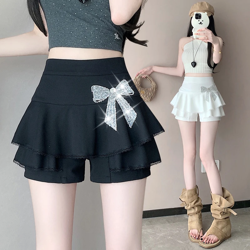 

Cake skirt Shorts women's summer 2025 new Korean high waist fashionable fluffy skirt pants elastic waisted shorts