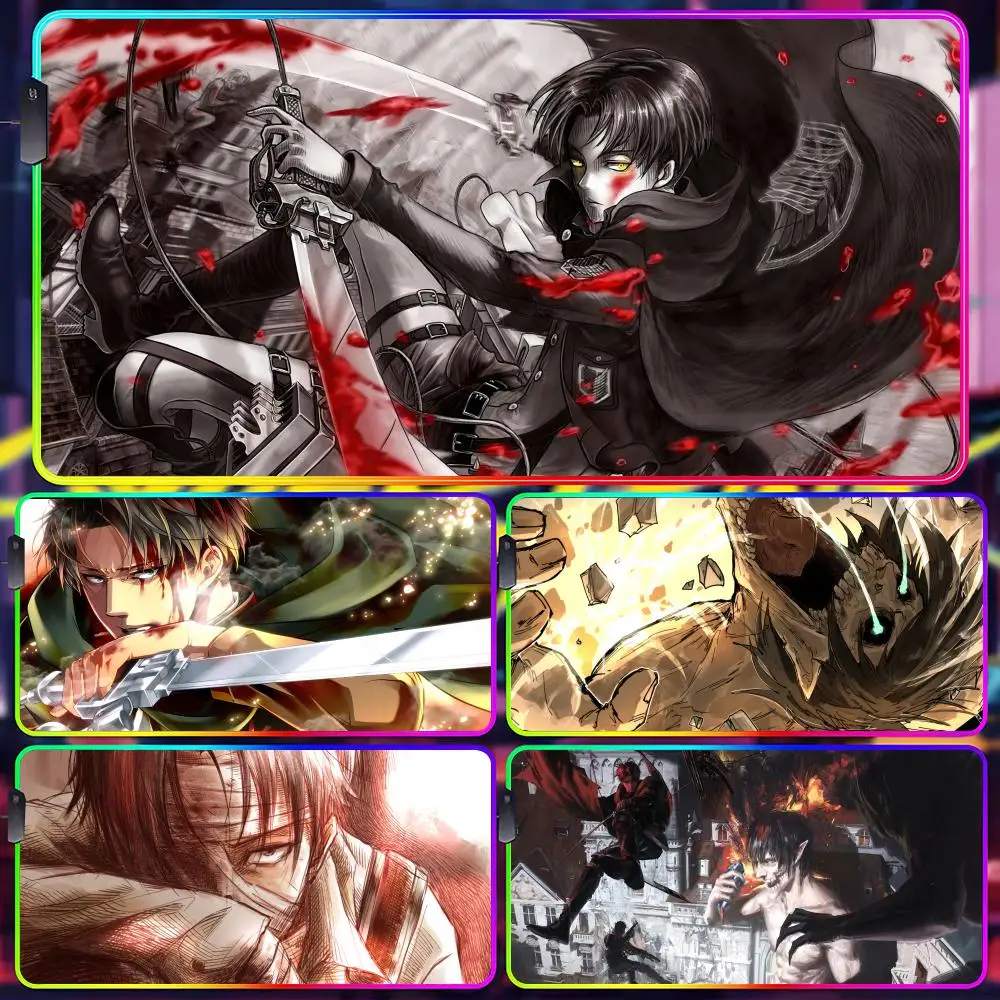 進撃の巨人-リヴァイ-マウスパッド-ゲーマー-発光-led-マウスパッド-ゲームテーブル-rgb-デスクマット-キーボード-pc-マウスパッド