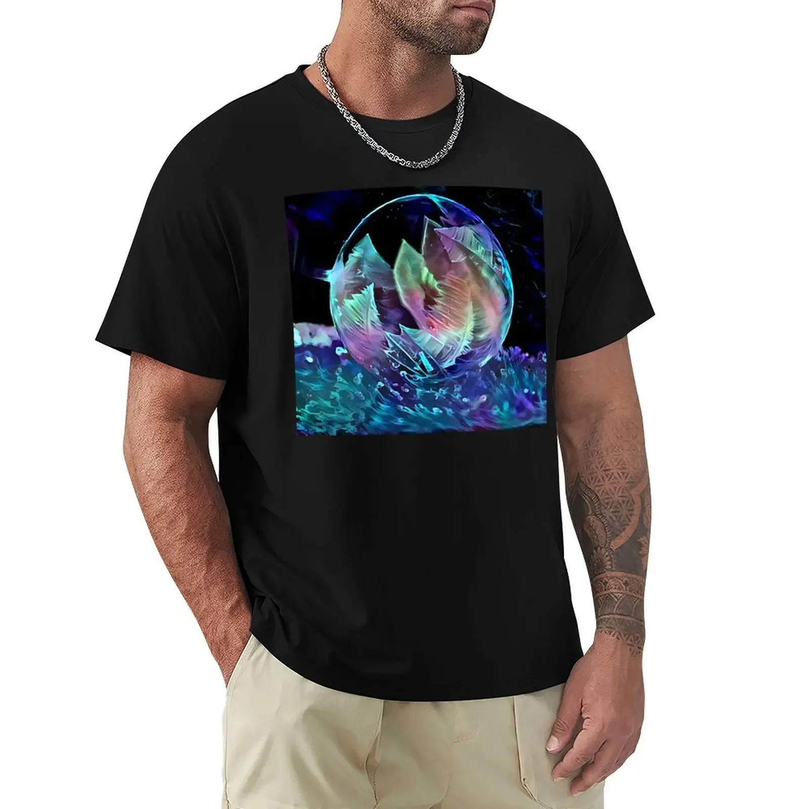 Blacklight Freezing Bubble T-shirt customizeds Aesthetic clothing kawaii clothes mens plain t shirts