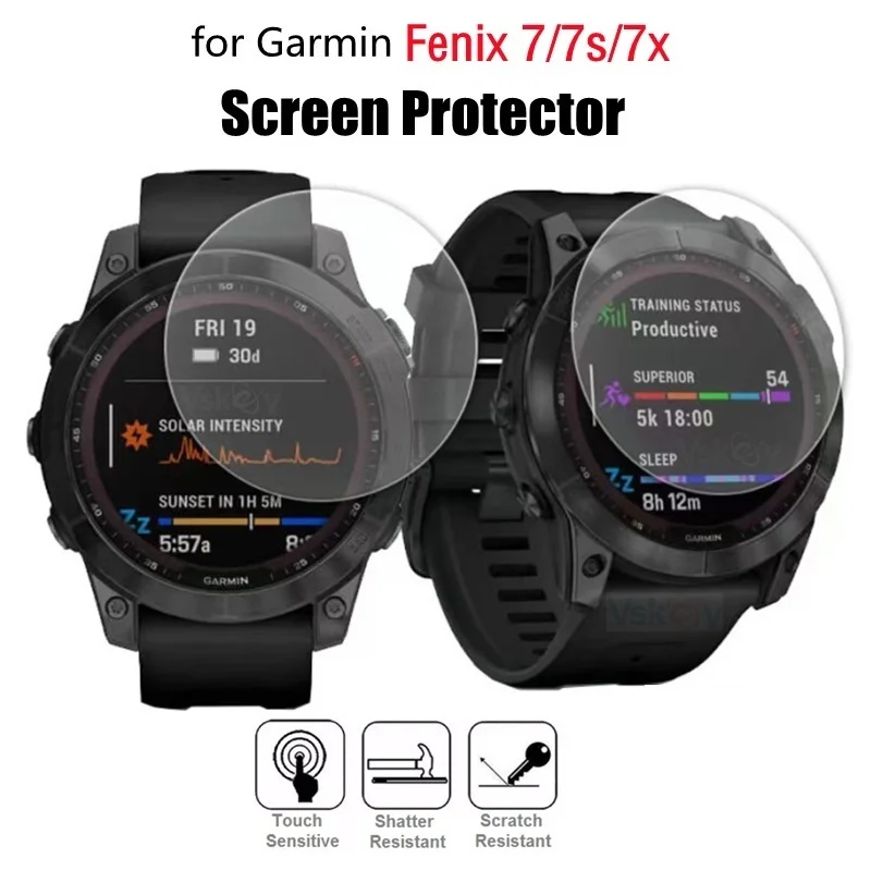 5PCS Smart Watch Screen Protector for Garmin Fenix 7 / 7S Pro / 7X Sapphire Solar Tempered Glass Protective Film