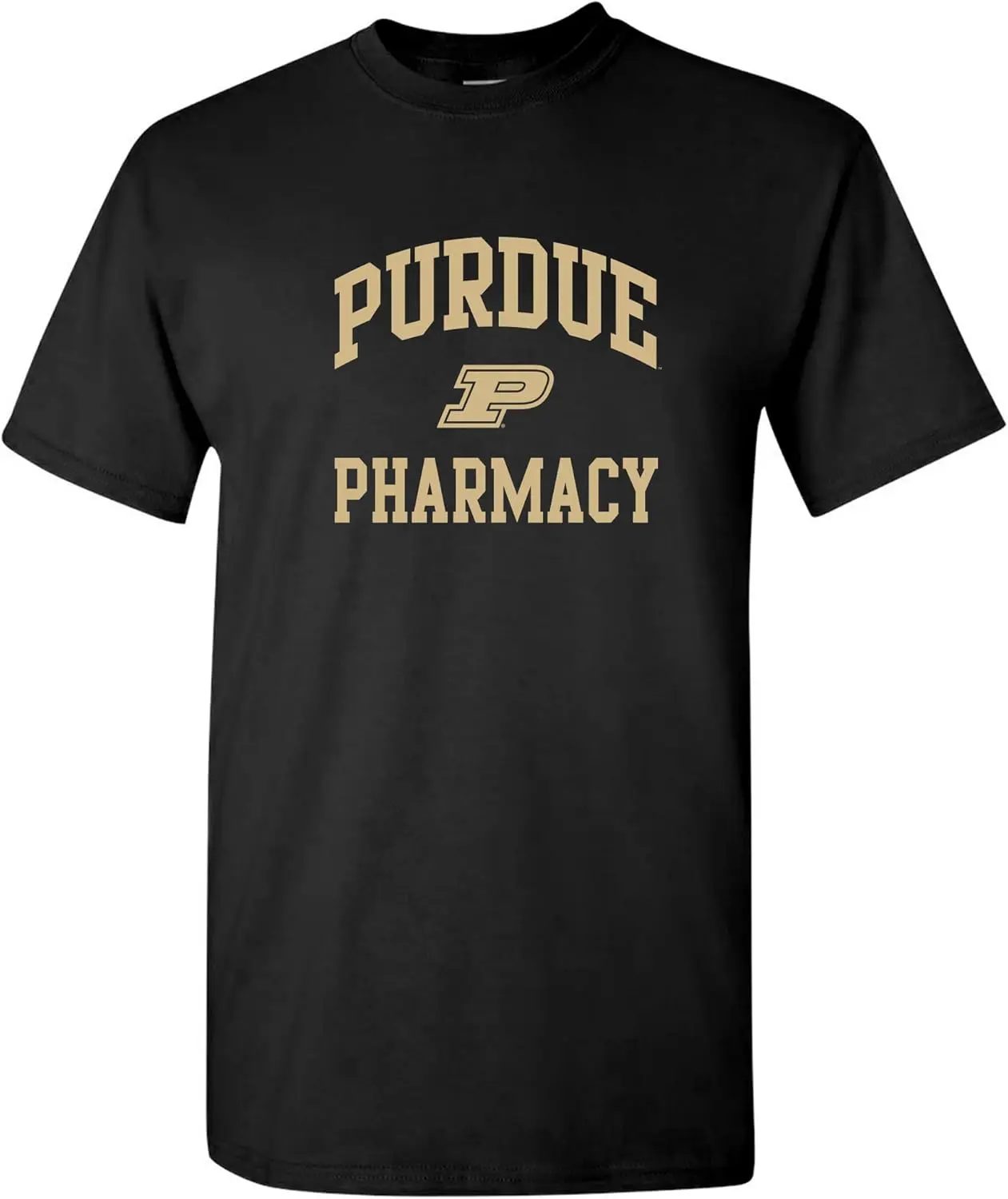 UGP Campus Apparel PUR-749 - Purdue Boilermakers Arch Logo Pharmacy T-Shirt - Medium - Black