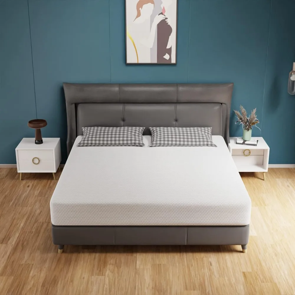 

PayLessHere 10 Inch Queen Mattress Green Tea Memory Foam Mattress CertiPUR-US Certified,Removable Soft Cover,Fiberglass