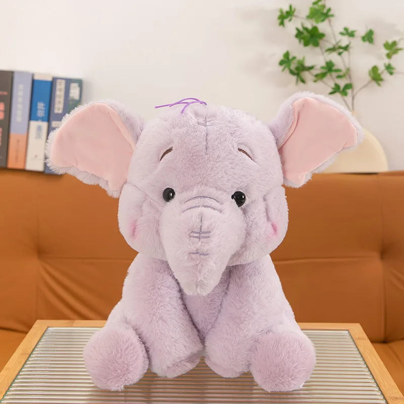 لعبة مينيسو المقلدة الجديدة على شكل فيل أرجواني من القطيفة، لعبة فيل قطيفة، وسادة، هدية عيد ميلاد، دمية آلة مخلب