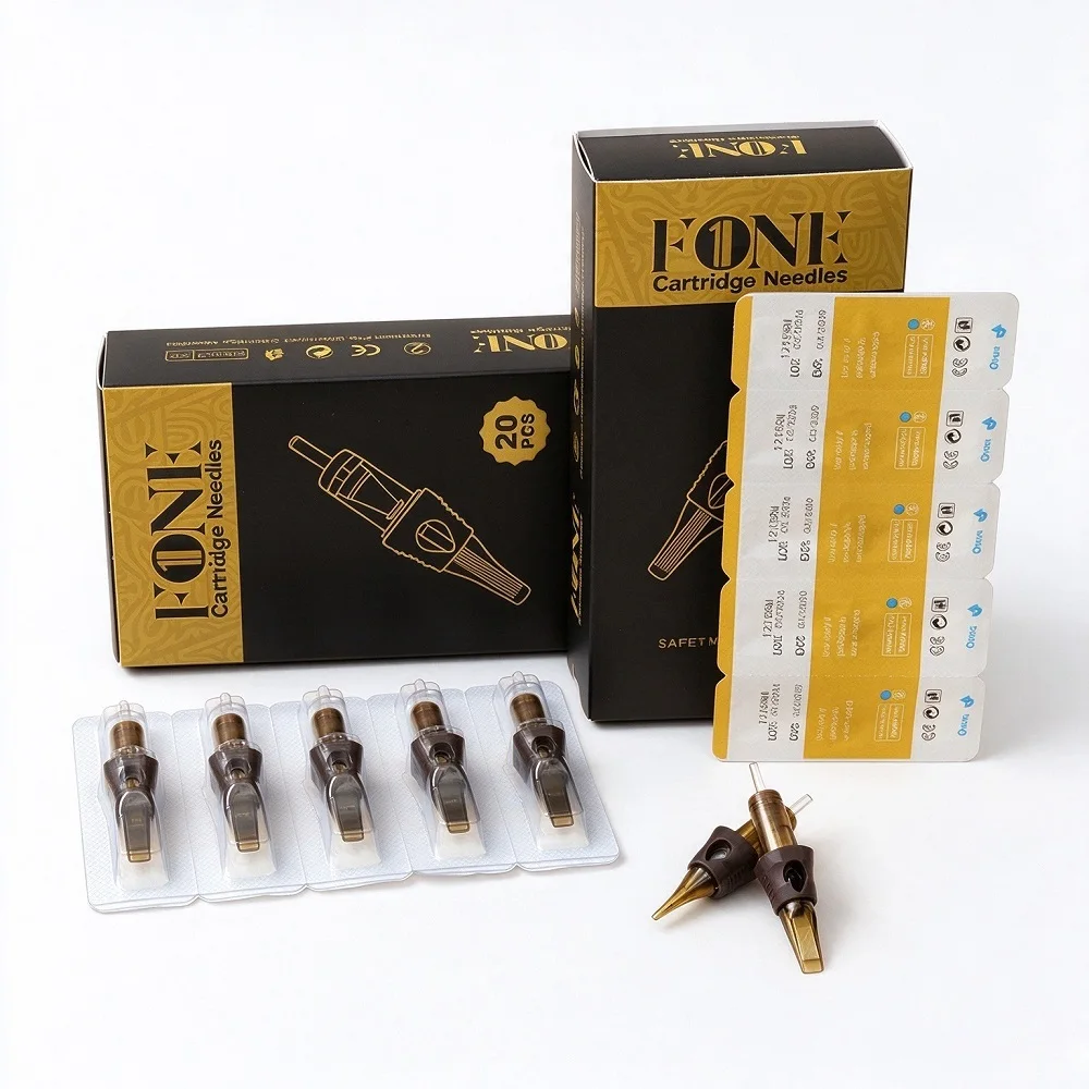 FONE Disposable Sterile Tattoo Cartridge Needles 20pcs RL RM Assorted Sizes Professional Safe Tattoo Needle for Tattoo Machine