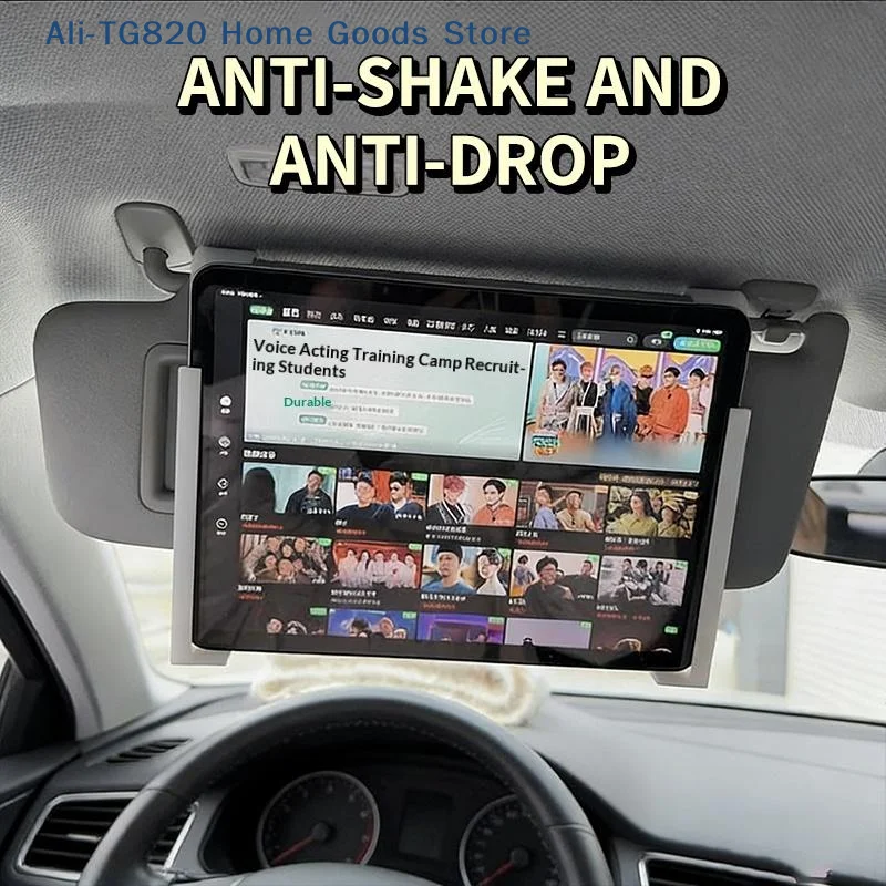 Universal Car Sun Visor Phone/Tablet Holder (With Charging Port),Adjustable White Clip Suitable For Most Car Models,L-Shaped