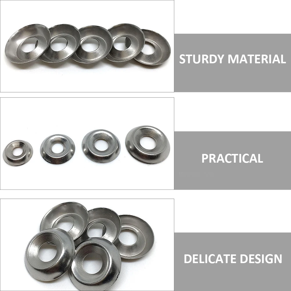 

100 Pcs Stainless Steel Washer Practical Fixing Gaskets Useful Washers Replacement Polished Bolt Rust-proof