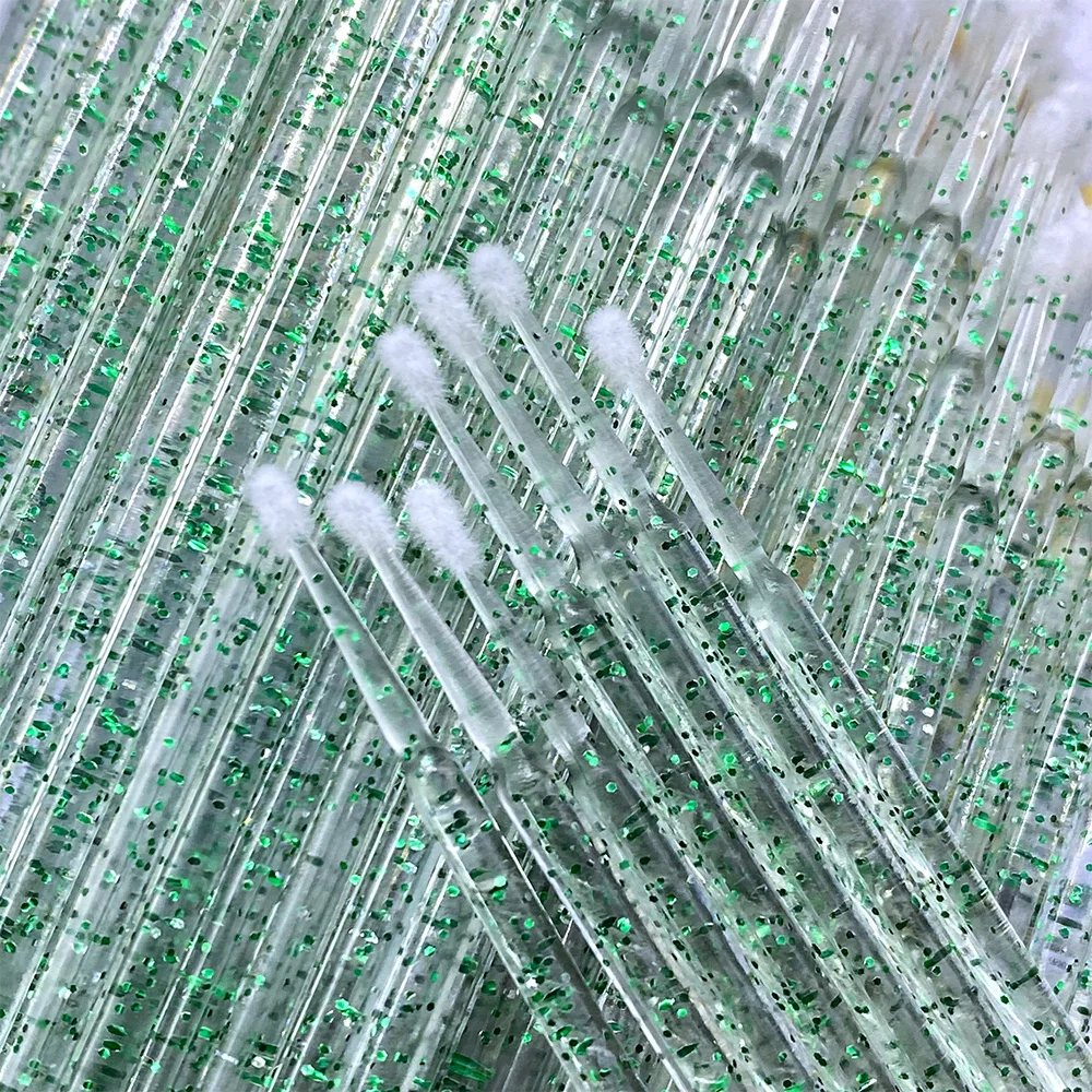 300/500 pièces Micro brosse cristal cils enlevant écouvillon Microbrosse Mascara baguettes applicateur Extension de cils pinceaux de maquillage outils