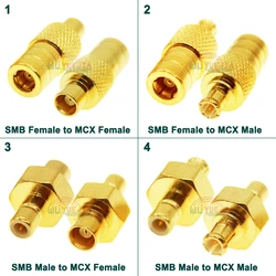 SMB to MCX RF Adapter SMB Male Plug to MCX Female Jack or MCX Male to SMB Female RF Coax Connector 50ohm Straight Gold Plated