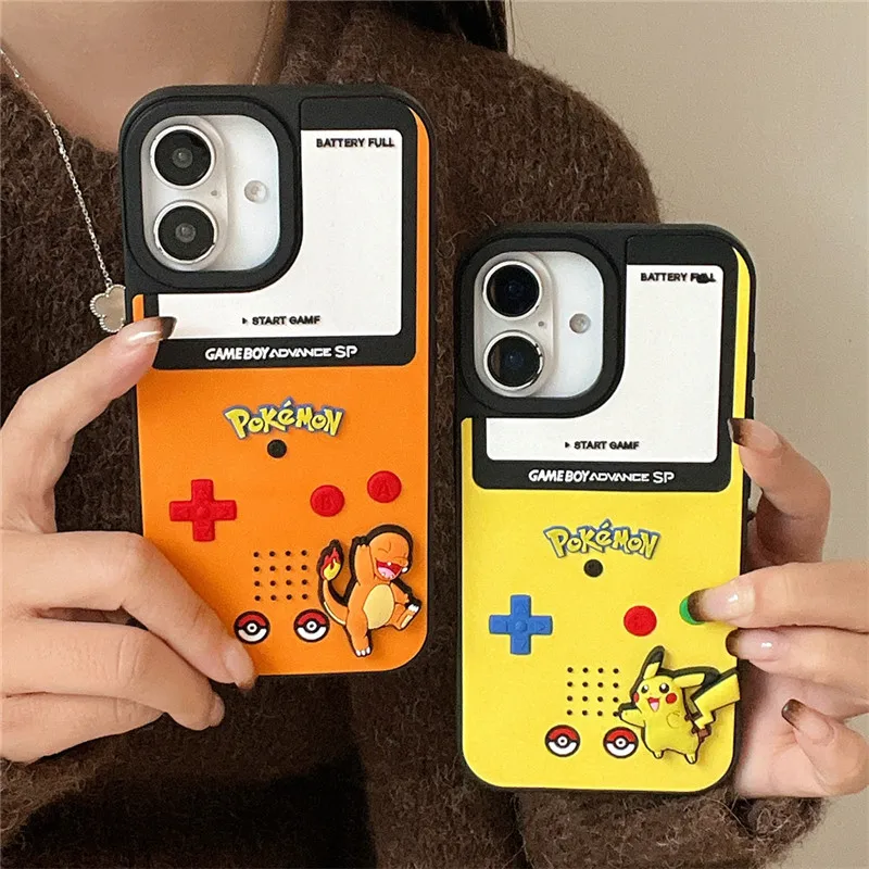 Coque de téléphone japonaise Anime Charmander écureuil p-pikachus, pour iPhone 11 12 13 14 15 16 Pro Max Plus X XR mini p-pokemon