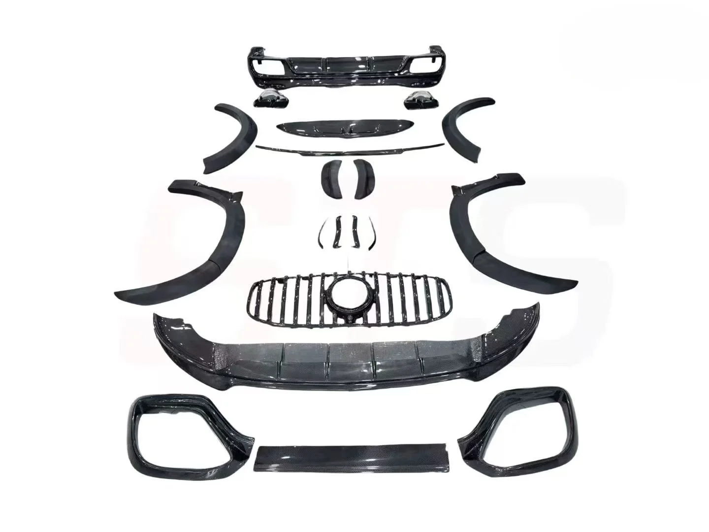 Lar-te Style Carbon Fiber Body Kit for Mercedes Benz GLS63 X167 Front Lip Vents Front Grille Wheel Eyebrow Rear Spoiler Bodykit