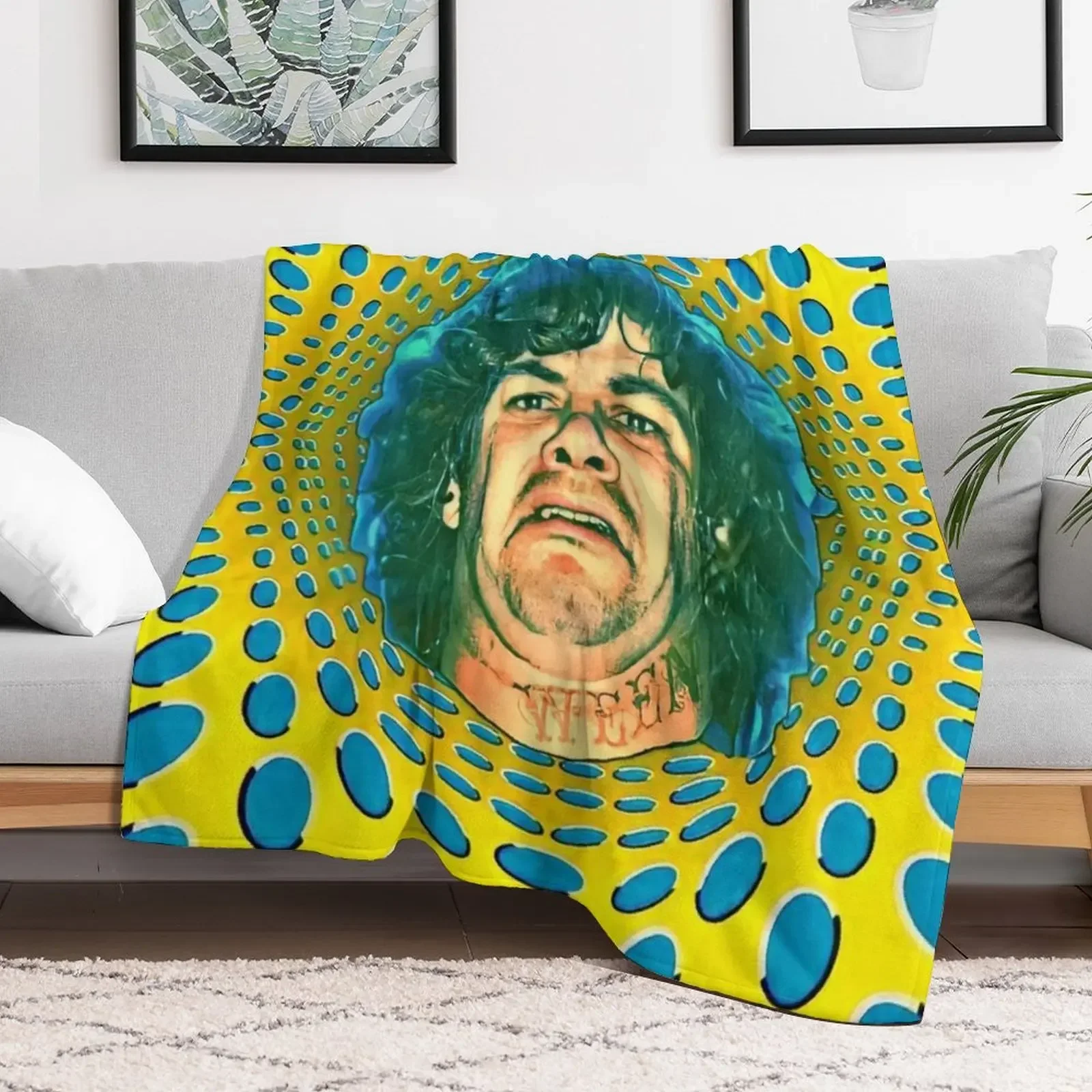 Dean Ween Guitar Face Throw Blanket Tourist Vintage Retros Blankets