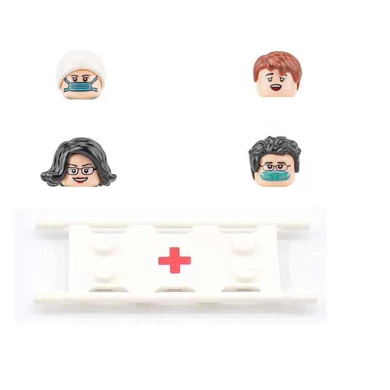 Modern City Medical Minifigs Accessories Mini Building Blcoks Doctor Nurse Figures MOC Stretcher Parts Bricks Toy For Children