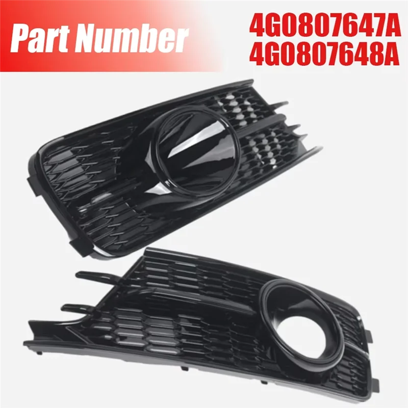 

A20K-Противотуманная решетка, крышка переднего бампера, сотовая сетка, крышка для A6 C7 2016-2018 4G0807647A 4G0807648A