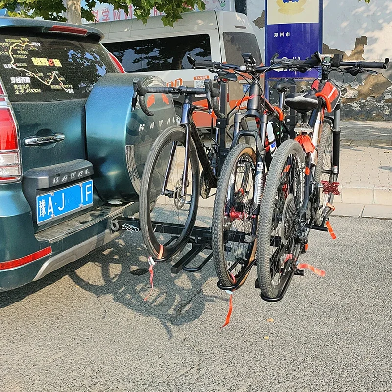 4 Bicycle Platform Brackets Foldable Rear Mounted Pedals Assist Frame Rear Trailer Installation Hook Receiver Maximum Load 100KG