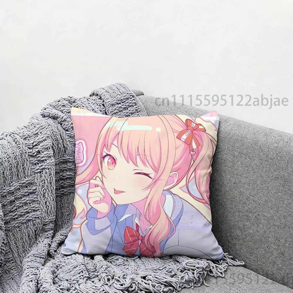 A-Akiyama M-Mizuki Throw Pillow Case 40x40cm Decoration DIY Square Chair Pillowcase Pad Cover